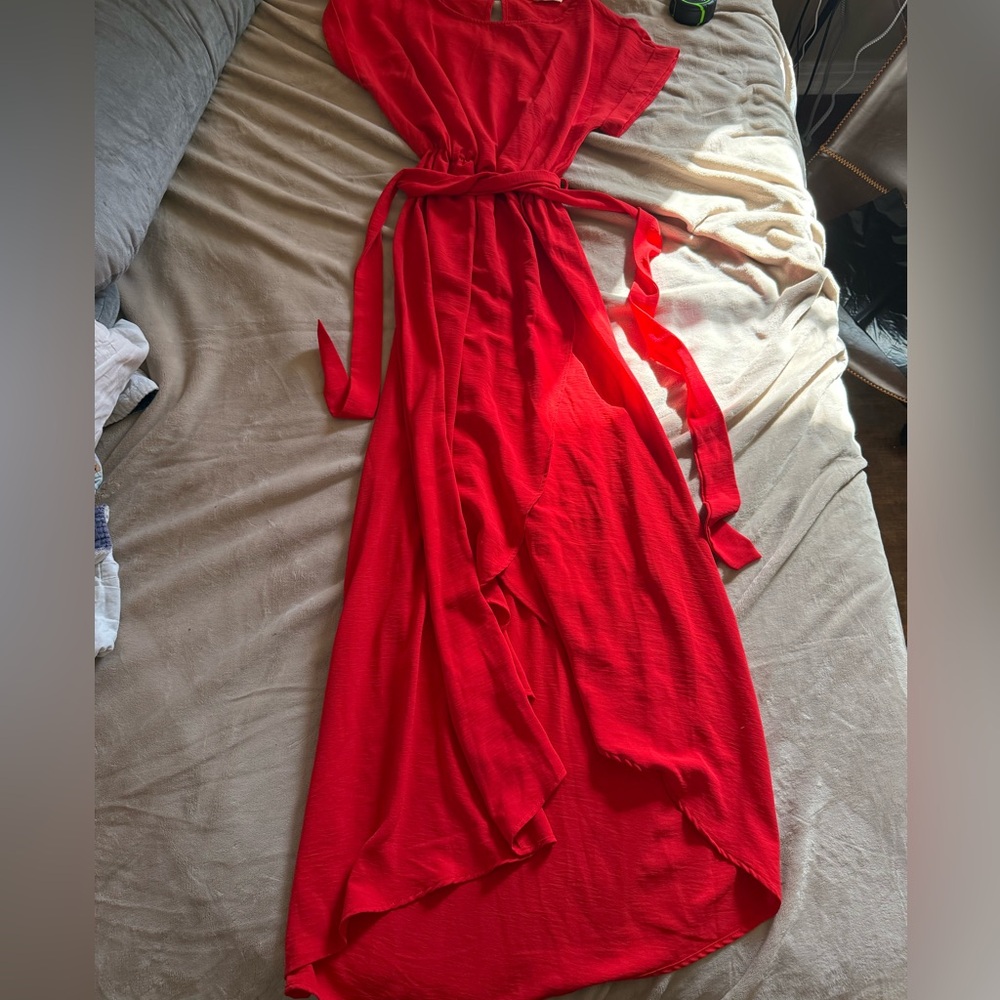 First Love Vibrant Red High Low Dress